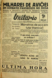 Página do jornal Unitário de maio de 1940