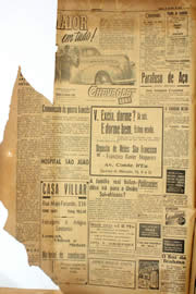Página do jornal Unitário de maio de 1940