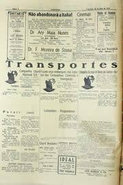 Página do jornal Unitário de maio de 1940