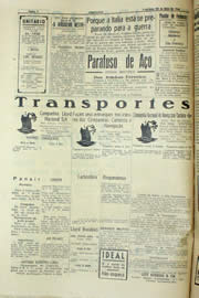 Página do jornal Unitário de maio de 1940
