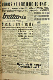 Página do jornal Unitário de junho de 1940