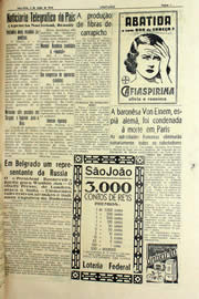Página do jornal Unitário de junho de 1940