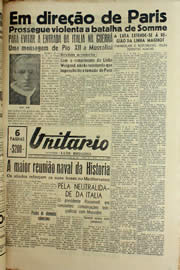 Página do jornal Unitário de junho de 1940
