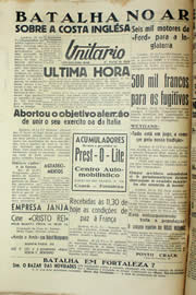 Página do jornal Unitário de junho de 1940