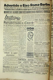 Página do jornal Unitário de junho de 1940