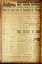 Página do jornal Unitário de julho de 1940