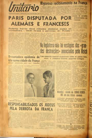 Página do jornal Unitário de agosto de 1940