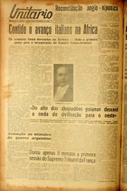 Página do jornal Unitário de agosto de 1940