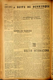 Página do jornal Unitário de agosto de 1940
