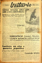 Página do jornal Unitário de agosto de 1940