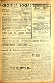 Página do jornal Unitário de agosto de 1940