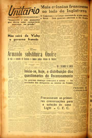 Página do jornal Unitário de agosto de 1940
