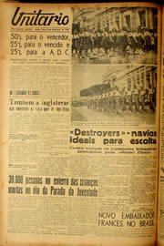 Página do jornal Unitário de setembro de 1940