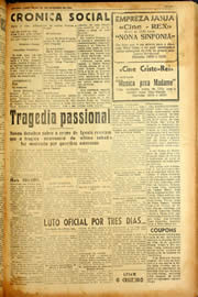 Página do jornal Unitário de setembro de 1940