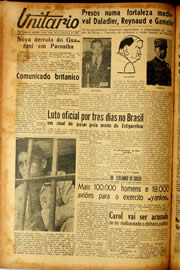 Página do jornal Unitário de setembro de 1940