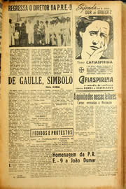 Página do jornal Unitário de setembro de 1940