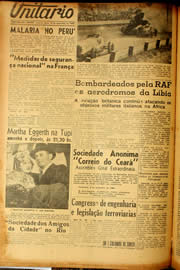 Página do jornal Unitário de setembro de 1940