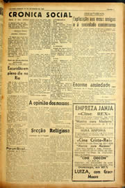 Página do jornal Unitário de setembro de 1940