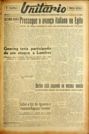 Página do jornal Unitário de setembro de 1940