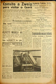 Página do jornal Unitário de setembro de 1940