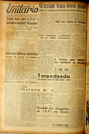 Página do jornal Unitário de setembro de 1940