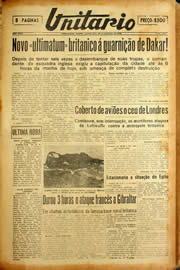 Página do jornal Unitário de setembro de 1940