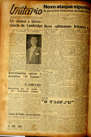 Página do jornal Unitário de setembro de 1940