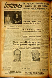 Página do jornal Unitário de outubro de 1940