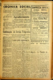 Página do jornal Unitário de outubro de 1940