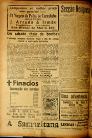 Página do jornal Unitário de outubro de 1940