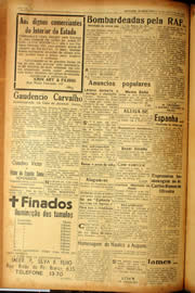 Página do jornal Unitário de outubro de 1940