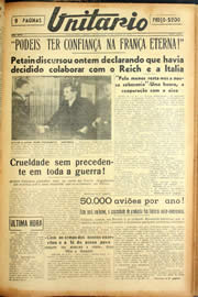 Página do jornal Unitário de outubro de 1940