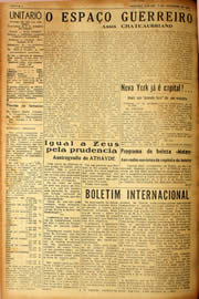 Página do jornal Unitário de novembro de 1940