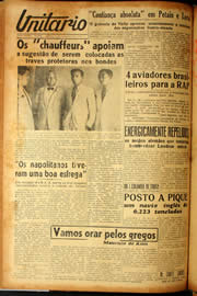 Página do jornal Unitário de novembro de 1940