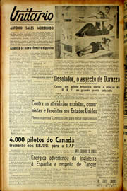 Página do jornal Unitário de novembro de 1940