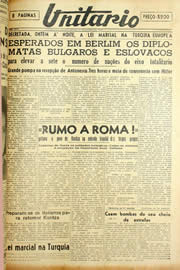 Página do jornal Unitário de novembro de 1940