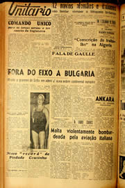 Página do jornal Unitário de novembro de 1940
