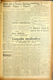 Página do jornal Unitário de novembro de 1940