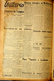 Página do jornal Unitário de novembro de 1940