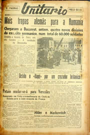 Página do jornal Unitário de dezembro de 1940