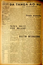 Página do jornal Unitário de dezembro de 1940