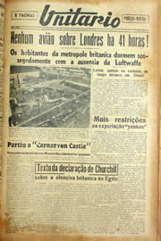 Página do jornal Unitário de dezembro de 1940