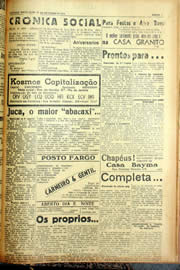 Página do jornal Unitário de dezembro de 1940