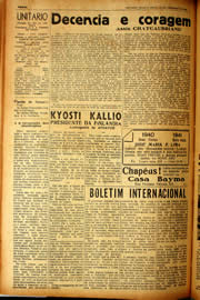 Página do jornal Unitário de dezembro de 1940