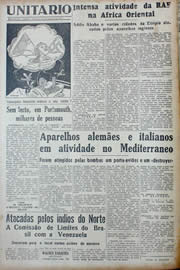 Página do jornal Unitário de janeiro de 1941