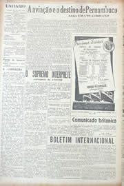 Página do jornal Unitário de janeiro de 1941