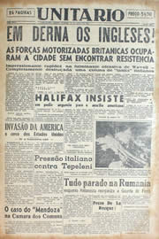 Página do jornal Unitário de janeiro de 1941