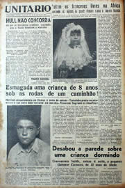 Página do jornal Unitário de janeiro de 1941