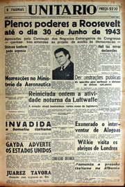 Página do jornal Unitário de janeiro de 1941
