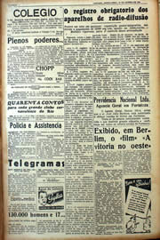 Página do jornal Unitário de janeiro de 1941